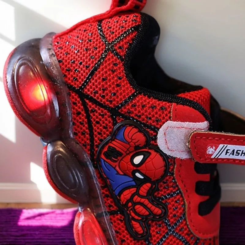 Spider-Man Boys Breathable Light-Up Sneakers