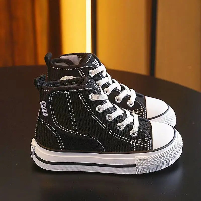 Trendy Canvas Sneakers for Kids - Non-slip Graffiti Design
