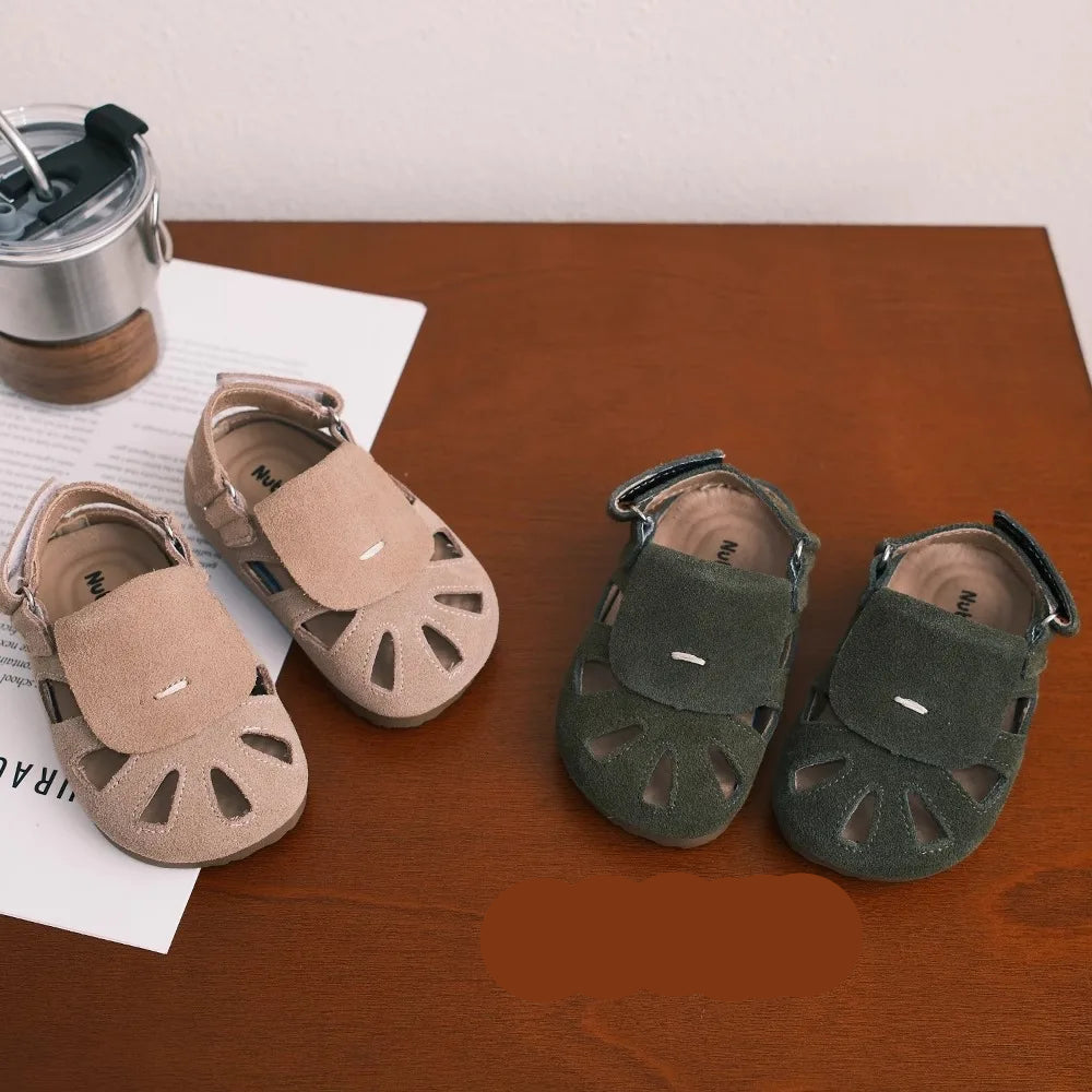 Summer Nubuck Leather Kids Sandals - Stylish & Comfortable Footwear