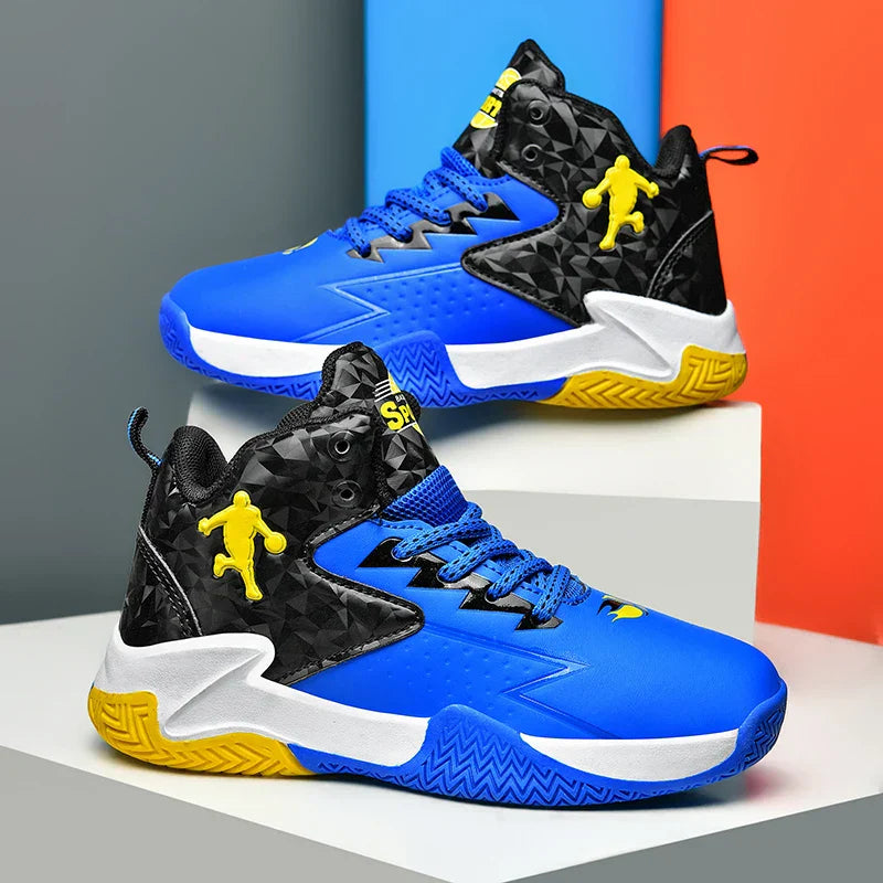 CT-2036 Kids High-Top Leather Basketball Shoes