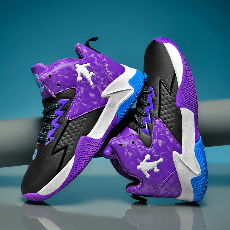 CT-2036 Kids High-Top Leather Basketball Shoes