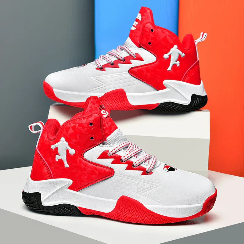 CT-2036 Kids High-Top Leather Basketball Shoes