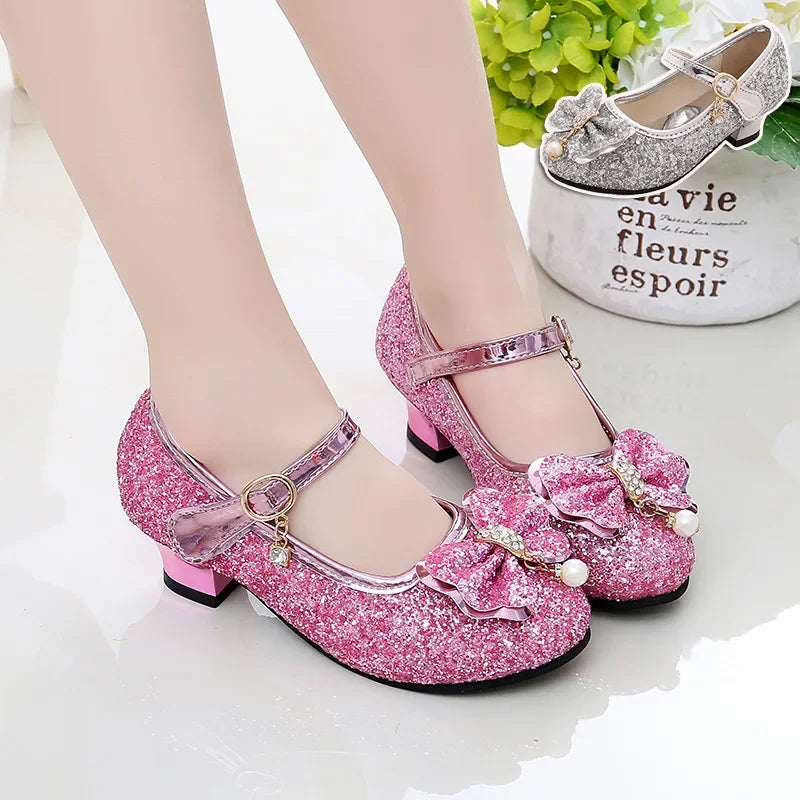 Girls High Heel Princess Dance Sandals