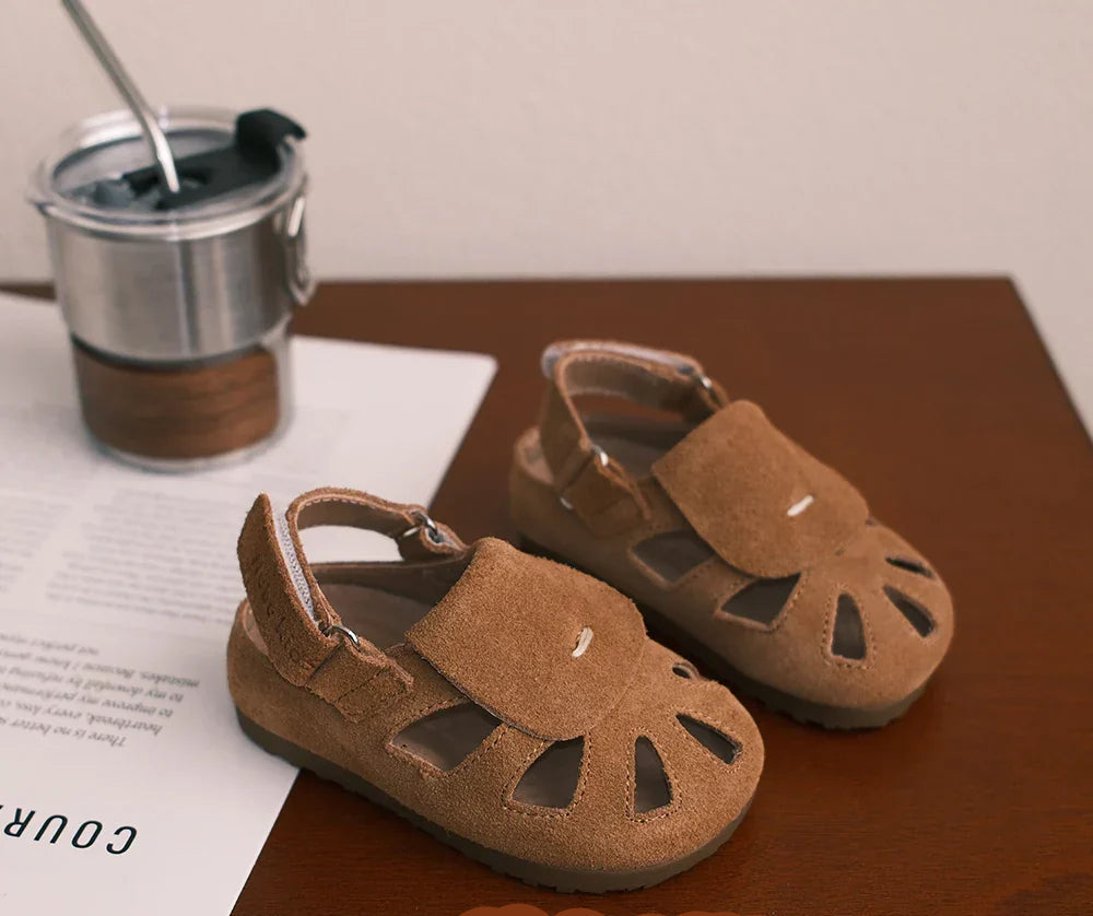Summer Nubuck Leather Kids Sandals - Stylish & Comfortable Footwear