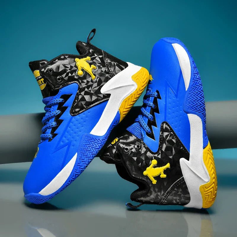CT-2036 Kids High-Top Leather Basketball Shoes