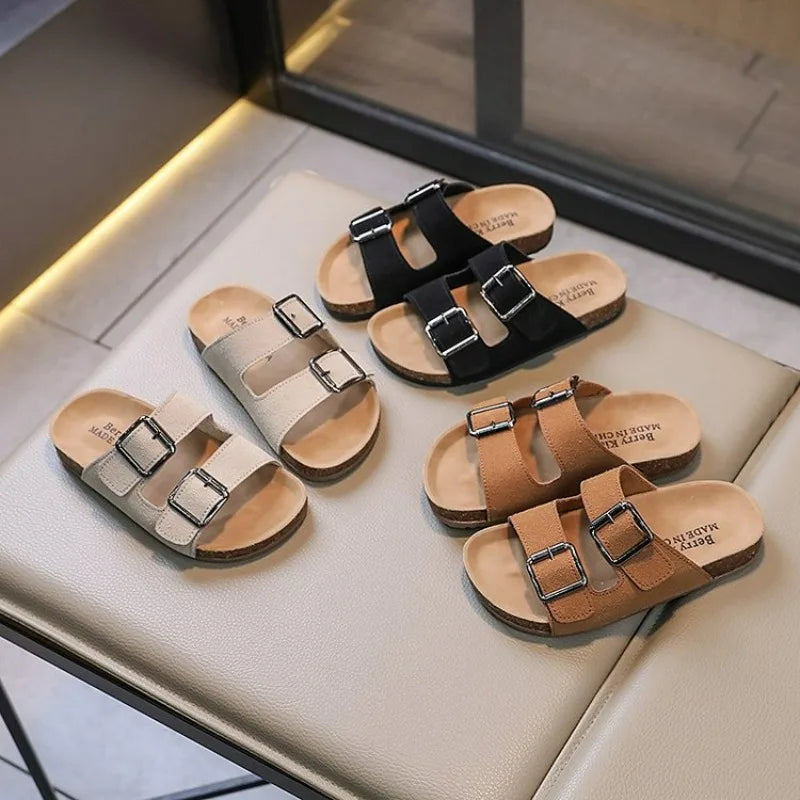 UOSUC Kids Cork Slippers - Summer Slip-On Sandals for Boys and Girls
