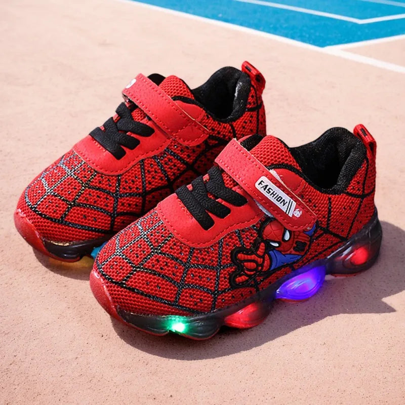 Spider-Man Boys Breathable Light-Up Sneakers
