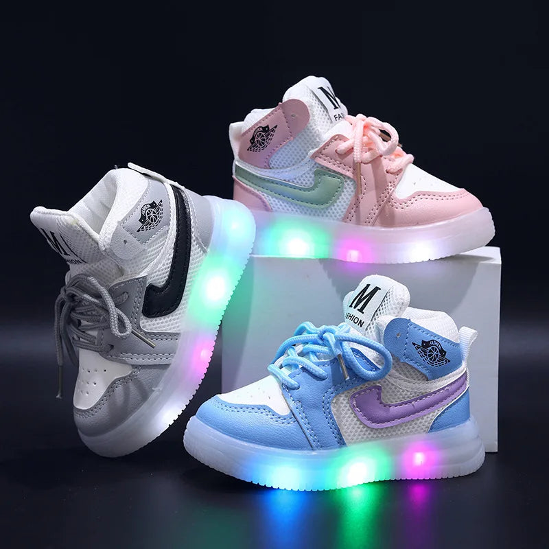 MINISO Lighted Sneakers for Kids - Soft Sole Casual Shoes