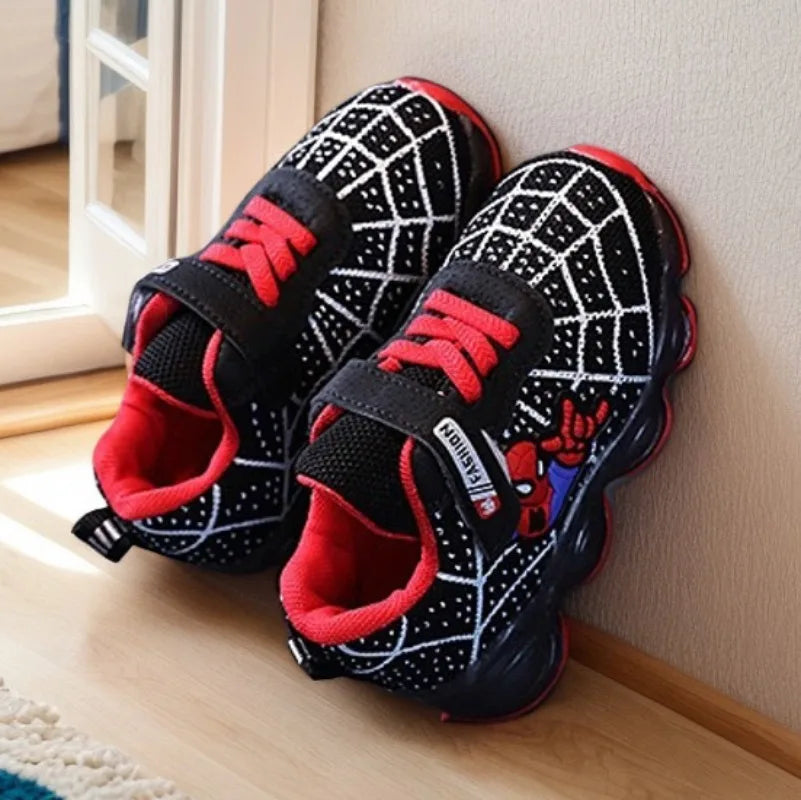 Spider-Man Boys Breathable Light-Up Sneakers