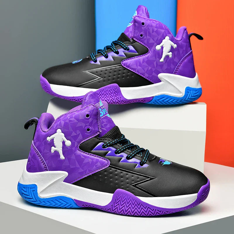 CT-2036 Kids High-Top Leather Basketball Shoes