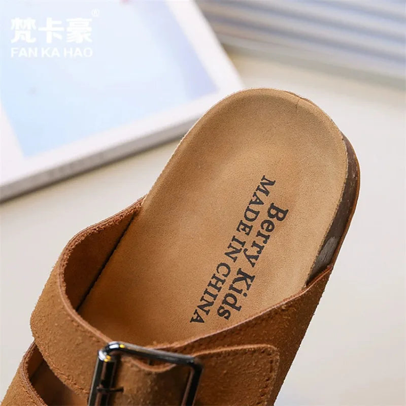 UOSUC Kids Cork Slippers - Summer Slip-On Sandals for Boys and Girls