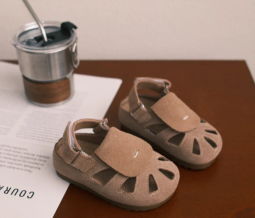 Summer Nubuck Leather Kids Sandals - Stylish & Comfortable Footwear