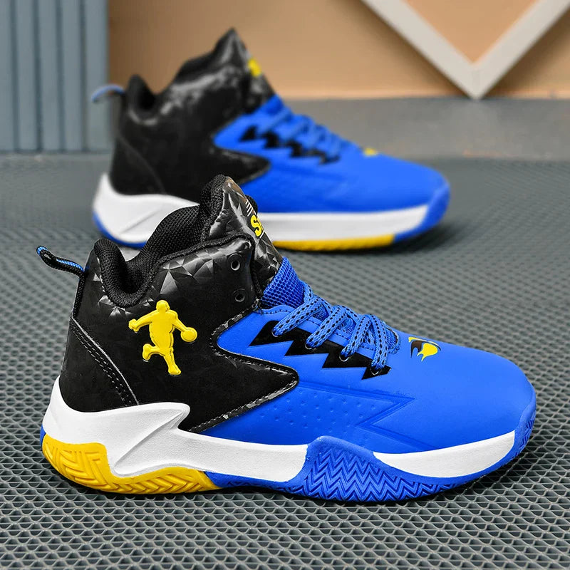 CT-2036 Kids High-Top Leather Basketball Shoes