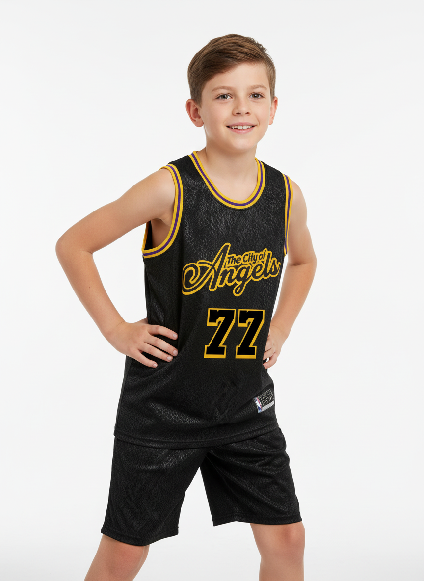 Men's #77 Los Angeles Loose Fit Basketball Jersey