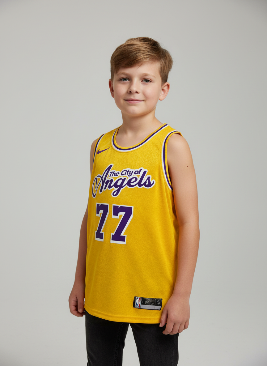 Men's #77 Los Angeles Loose Fit Basketball Jersey